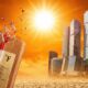 summer heat stroke outdoor danger under blazing sun over modern city skyline photo 80x80
